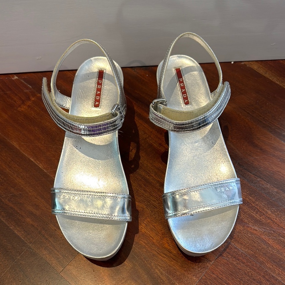 Prada Silver Sandals